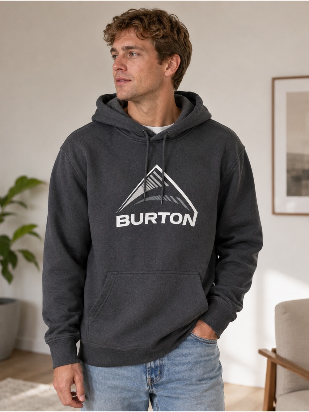 Burton Dark Gray Hoodie with White Logo